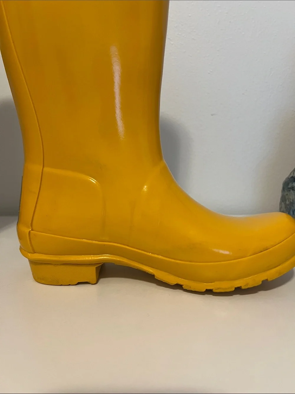 Hunter Girls Glossy Yellow Tall Rain Boots